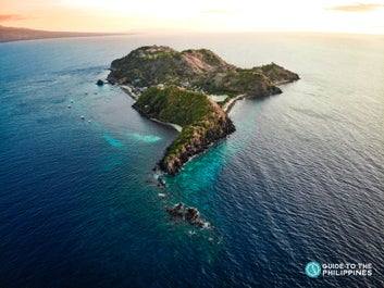 Aerial view of Apo Island in Dumaguete