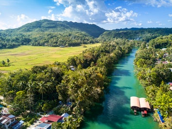 Aerial view of Loboc River in Bohol