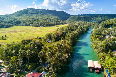 Aerial view of Loboc River in Bohol