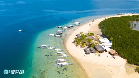 Aerial view of Starfish Island in Puerto Princesa Palawan