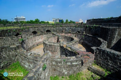 Rock structure of Baluarte de San Diego in Intramuros