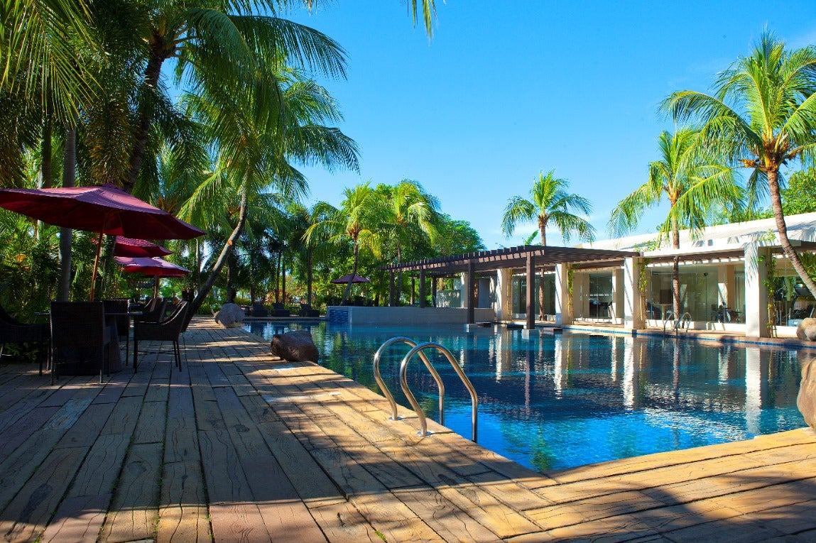 The poolside of Mount Sea Resort