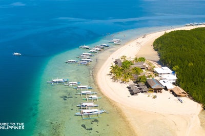 Aerial view of Starfish Island in Puerto Princesa Palawan