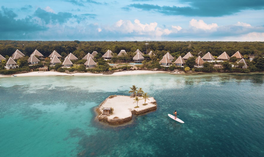 Aerial shot of Mithi Resort & Spa's coastline Aerial shot of Mithi Resort & Spa's coastline