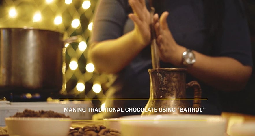 Using a batirol to make traditional chocolate Using a batirol to make traditional chocolate