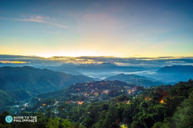 City view of Baguio city at night