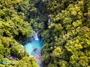 Aerial view of Kawasan Falls in Cebu