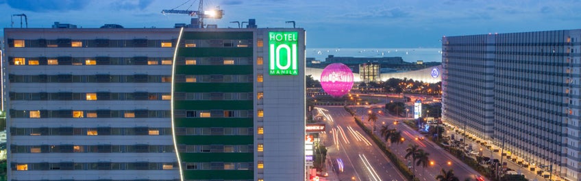 View of Hotel 101 in Manila at night