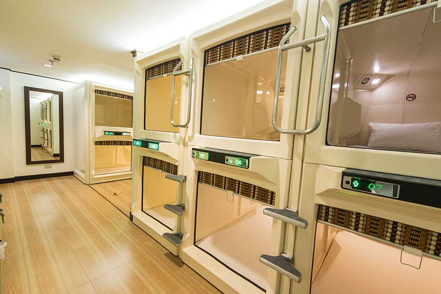 Capsule rooms of Kabayan Hotel