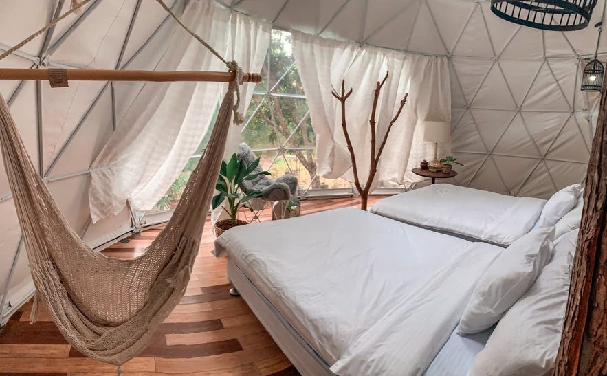 Interior of a Domescape tent Interior of a Domescape tent