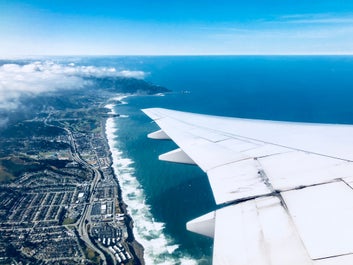 Aerial view of the coast of San Francisco Beach