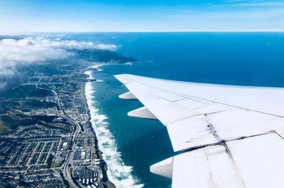 Aerial view of the coast of San Francisco Beach