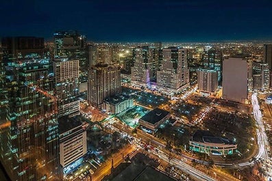 Aerial view of the Ortigas skyline from Discovery Suites