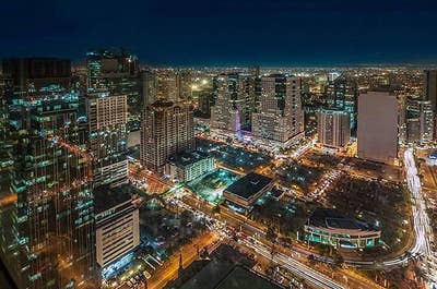 Aerial view of the Ortigas skyline from Discovery Suites
