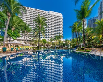 Facade of EDSA Shangri-la and pool area