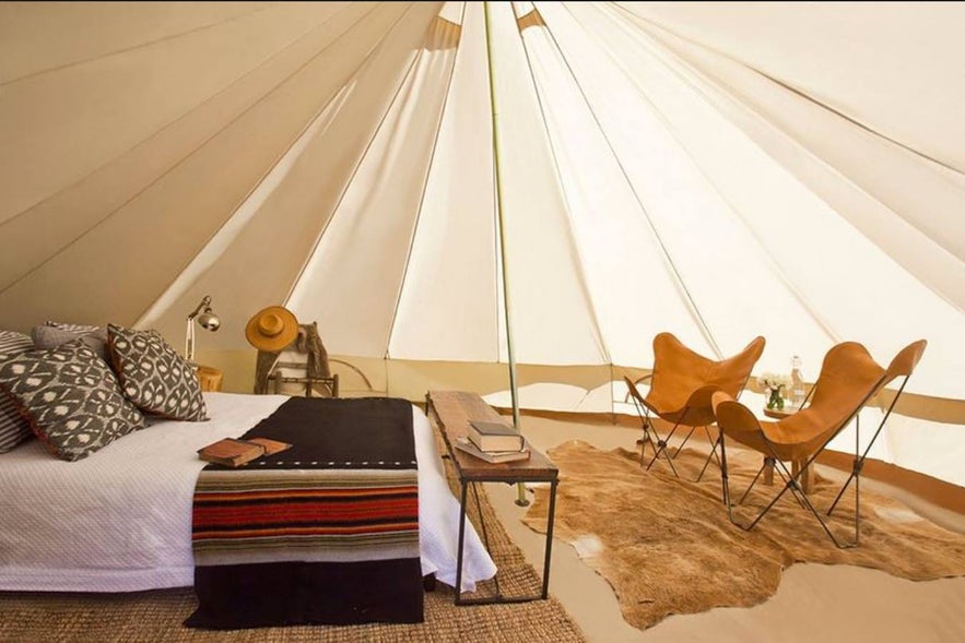 Interior of a glamping tent in Glamping Siquijor Interior of a glamping tent in Glamping Siquijor