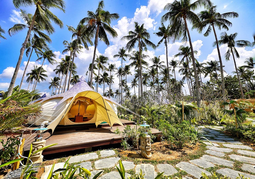 A tent in Nacpan Beach Glamping A tent in Nacpan Beach Glamping