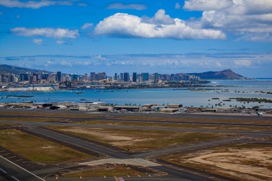 View of the city from Honolulu International Airport