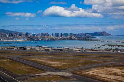Runways at Honolulu International Airport in Hawaii