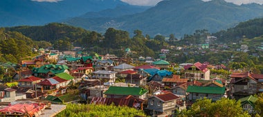 Aerial view of the houses in a village in Sagada