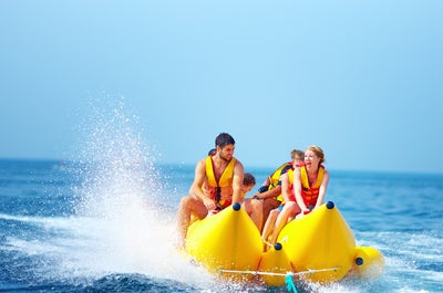 Banana boat ride with friends in Boracay Island