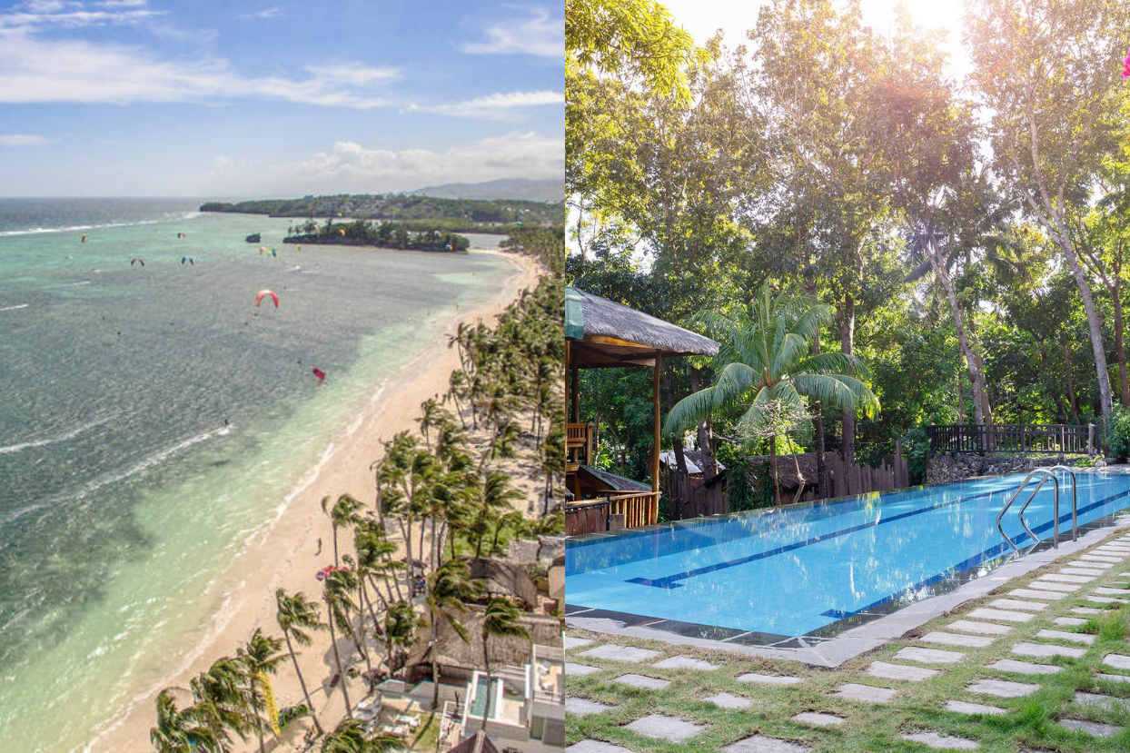 Aerial view of Levantin Boracay Resort's beachfront and outdoor pool of The Strand Boutique Resort