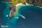 Aerial view of Miniloc Island in El Nido Palawan