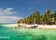 Boats docked on the shores of an island in Honda Bay in Palawan