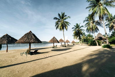 Beach view at Badian Island Wellness Resort