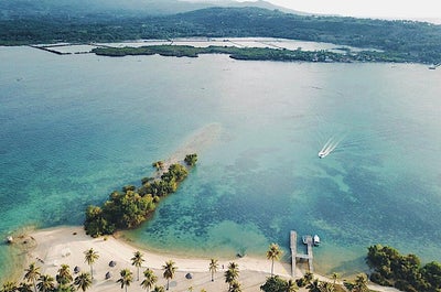 Aerial beach view of Badian Island Wellness Resort