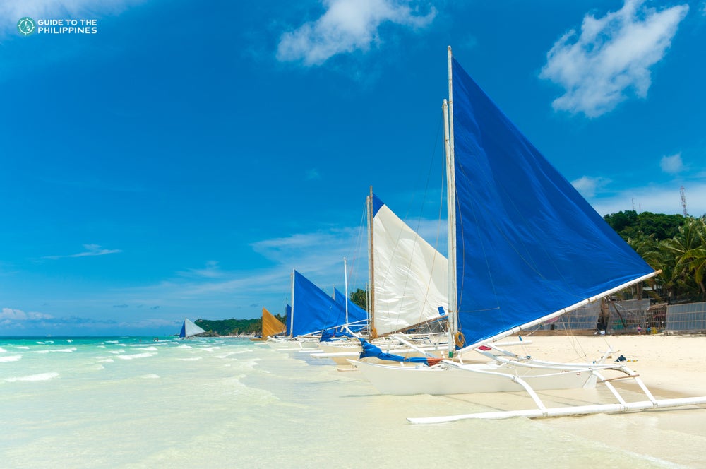 Paraw boats in Boracay Island