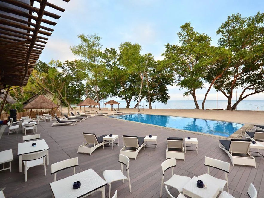 Blue Palawan Beach Club's pool area Blue Palawan Beach Club's pool area