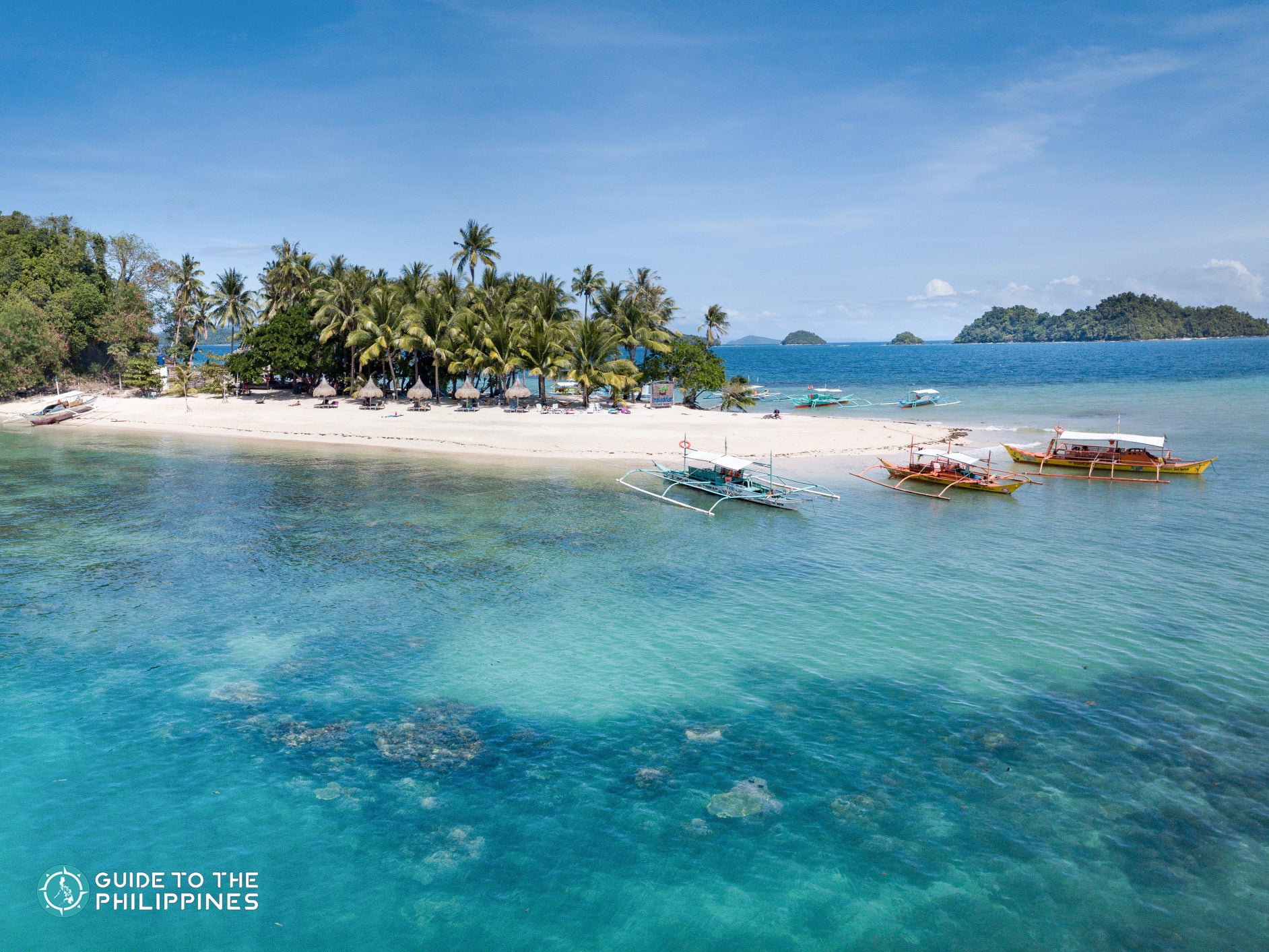 Drone shot of Inaladelan Island Drone shot of Inaladelan Island