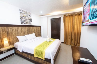 Inside the standard double room of Bamboo Beach Boracay