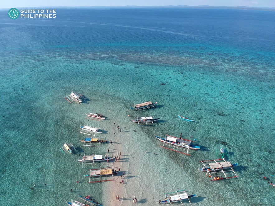 Aerial view of Palad Sandbar Aerial view of Palad Sandbar