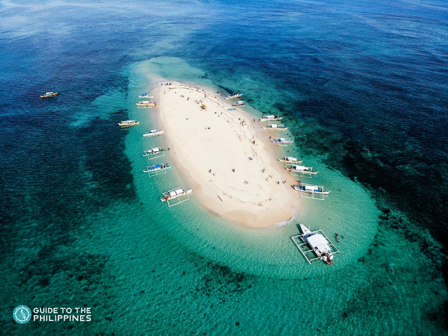 Aerial view of Naked Island, Siargao Aerial view of Naked Island, Siargao