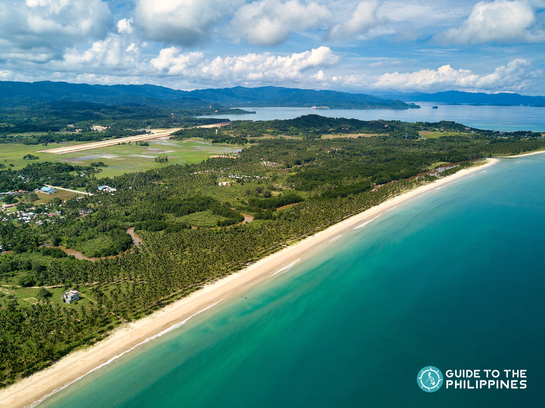 Aerial view of Long Beach in Palawan Island
