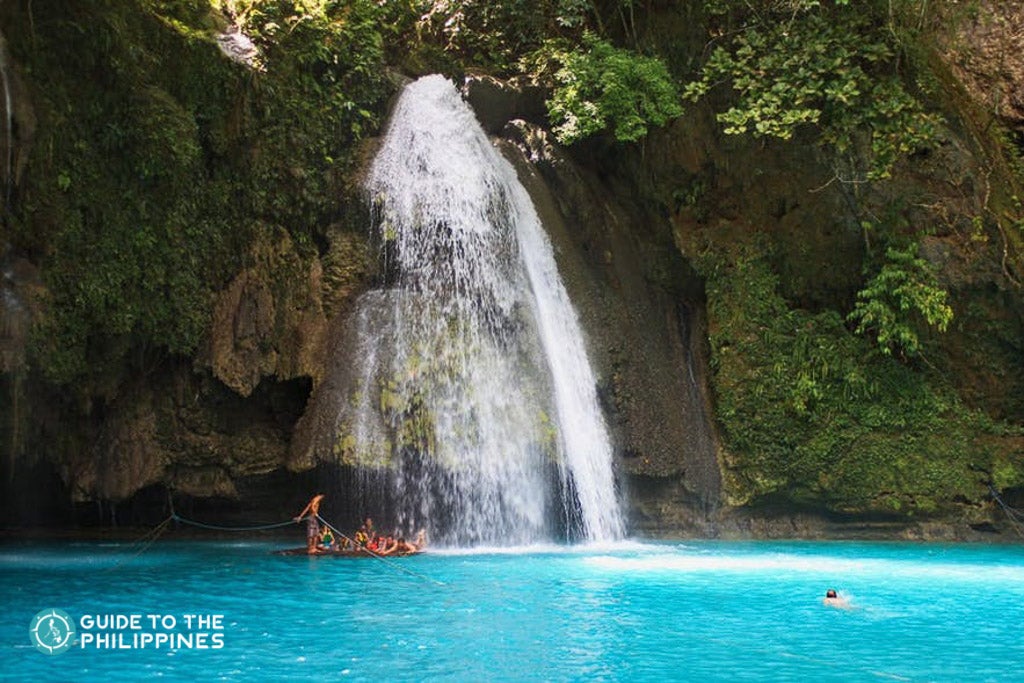 The majestic Kawasan Falls on Cebu Island.