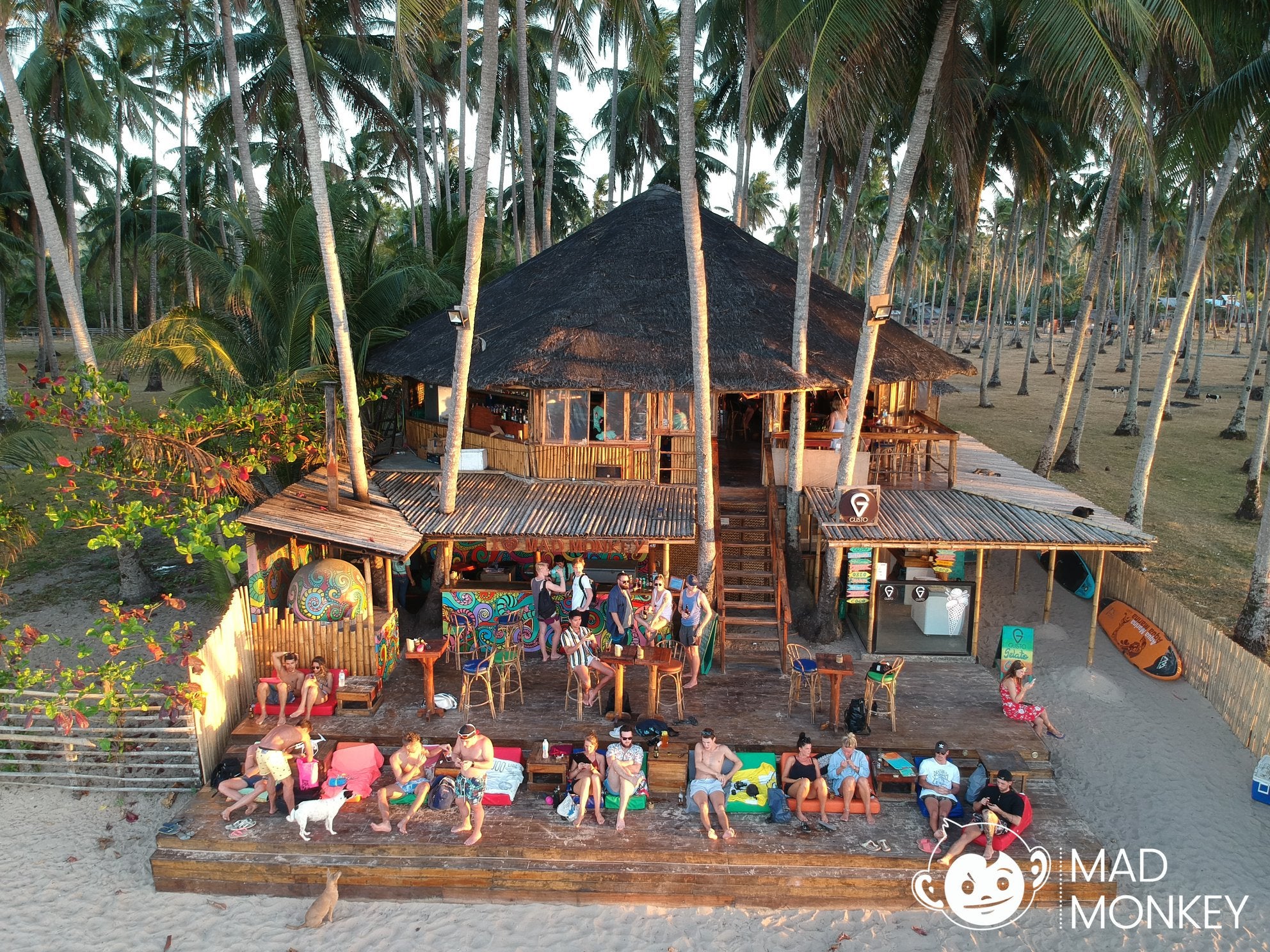 Aerial view of Mad Monkey Kitchen & Bar - Nacpan Beach