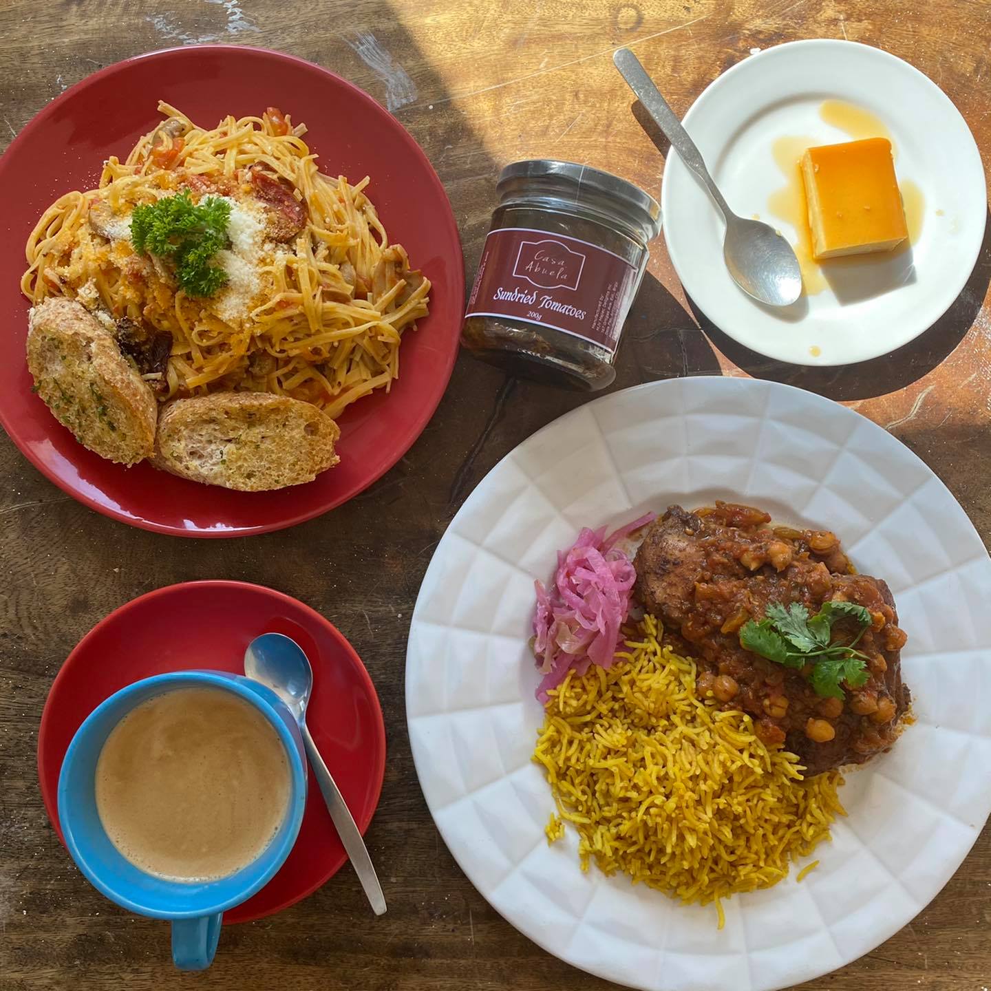 Breakfast options at Casa Abuela