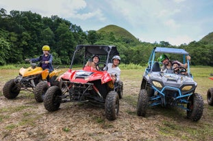 Experience the thrill of an ATV ride as you pass through the rugged trails of Bohol Island’s Chocolate Hills aboard a rental unit.