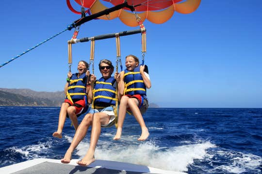 Parasailing in Coron Town on Palawan Island