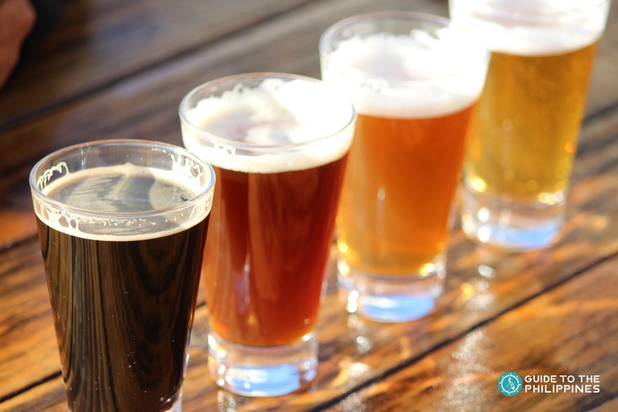 Four cups of craft beer Four cups of craft beer