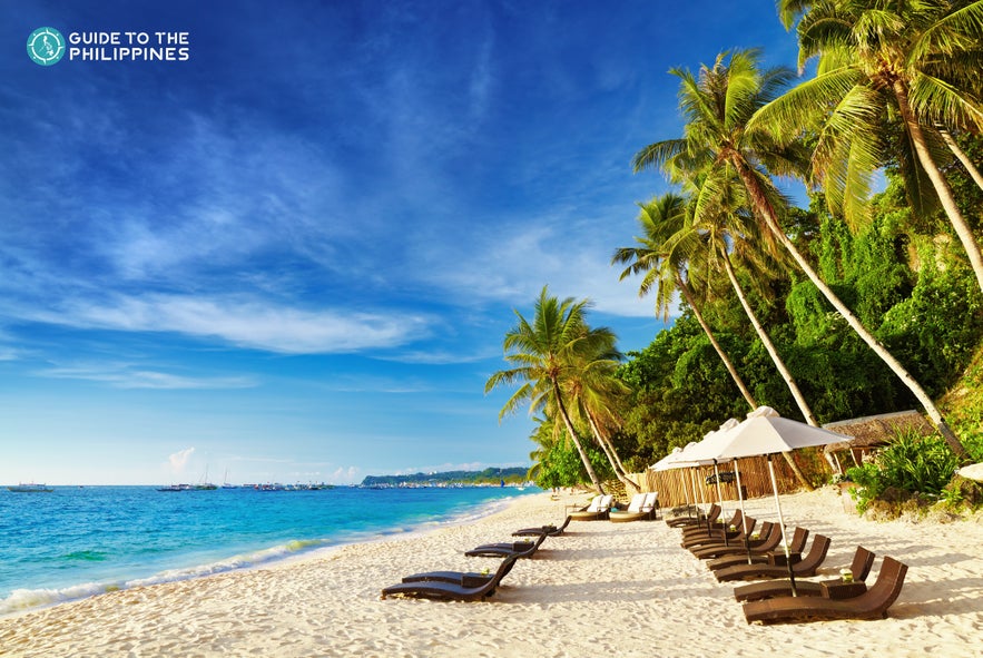 Beach chairs on Boracay's White Beach Beach chairs on Boracay's White Beach