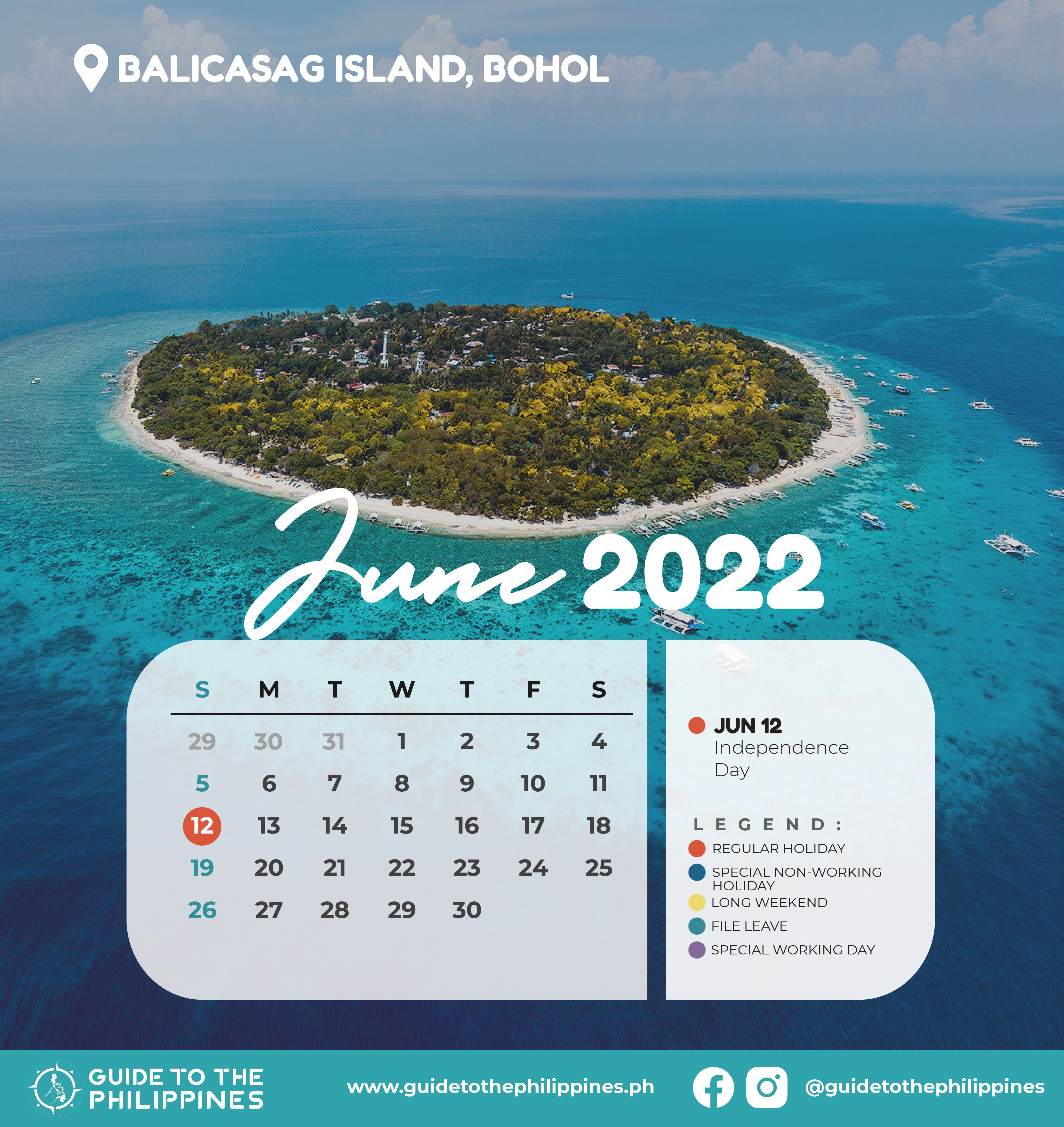 Guide to the Philippines 2022 June Calendar with Holidays