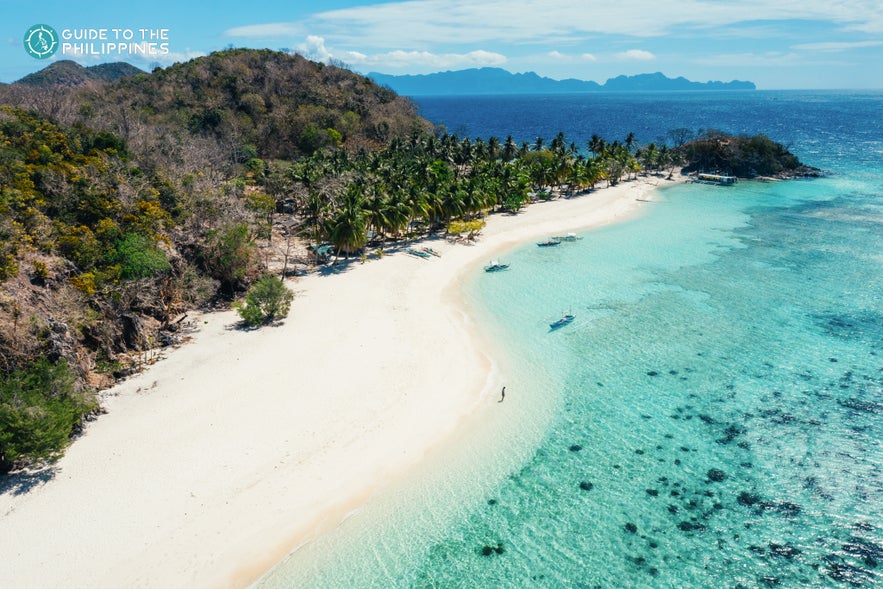 Aerial shot of Malcapuya Island Aerial shot of Malcapuya Island
