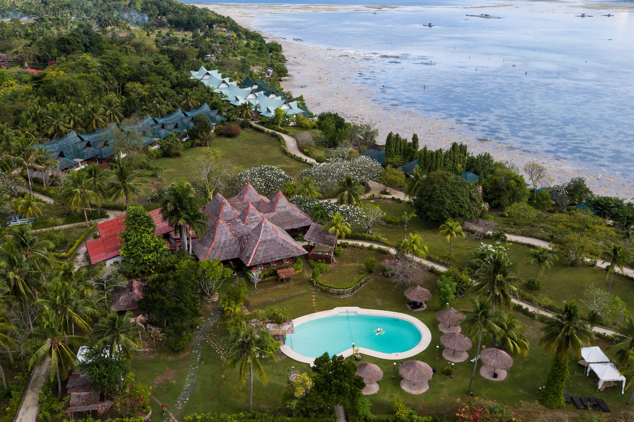 Aerial view of Badian Island Wellness Resort