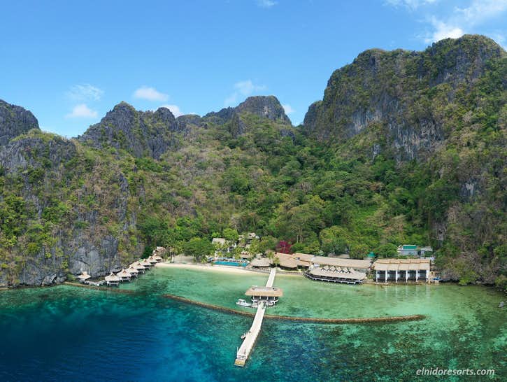 Aerial view of El Nido Resorts Miniloc Island Aerial view of El Nido Resorts Miniloc Island