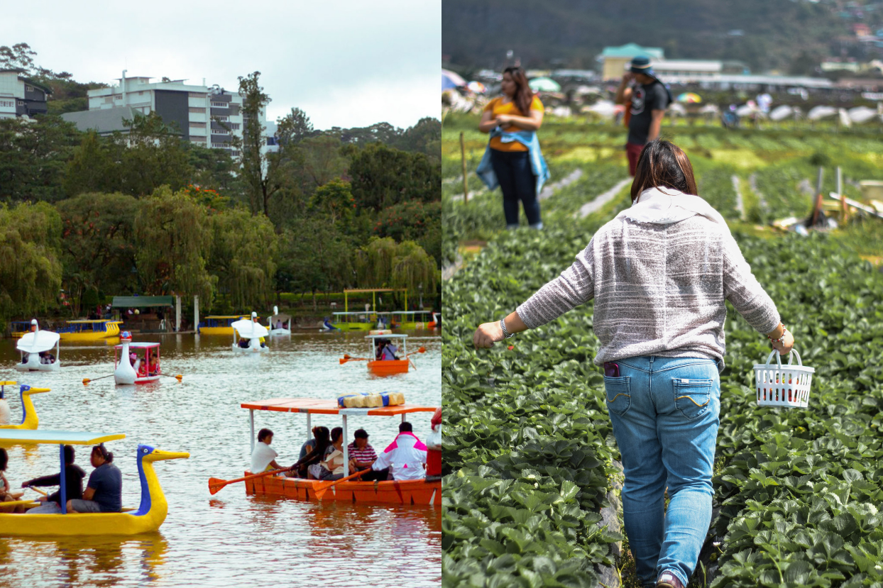 Baguio tourist spots Burnham Park and Strawberry Farm