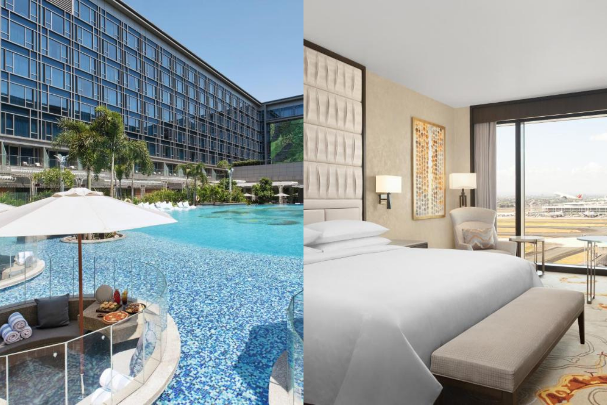 Hotels near Manila airport: Hilton Manila pool and Sheraton room